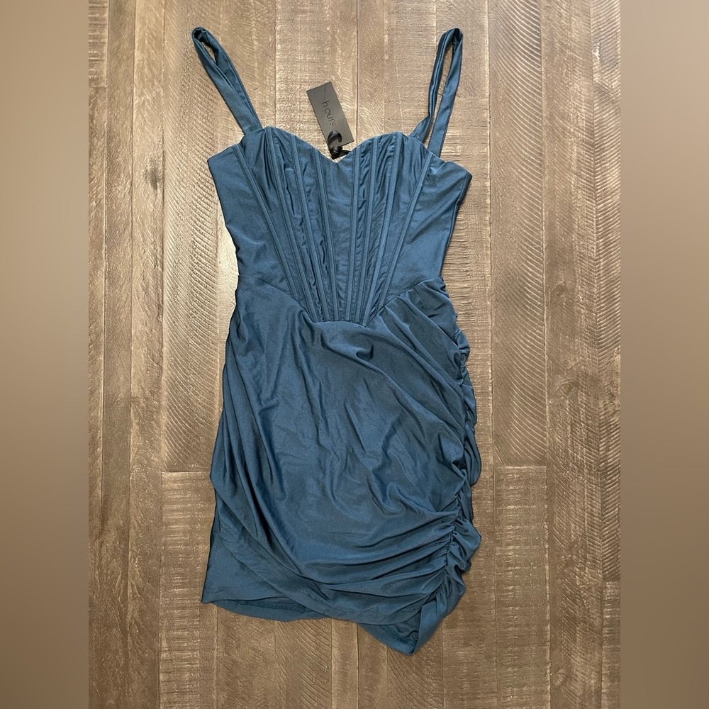 H:ours Miquel Mini Dress in Teal